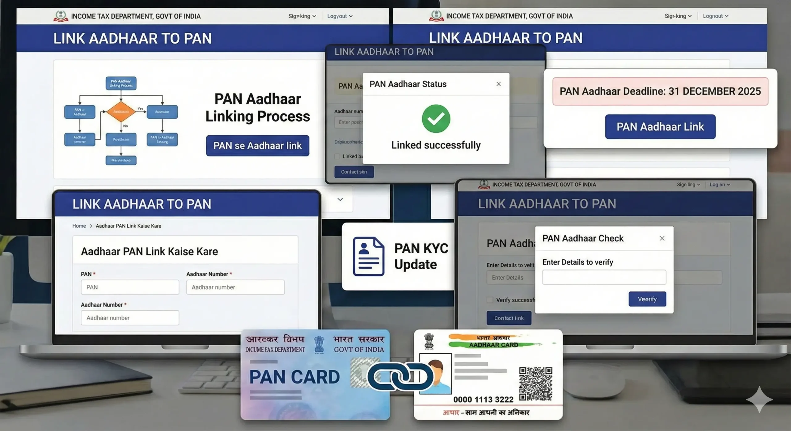 PAN Aadhaar Link PAN Aadhaar Linking Process Aadhaar PAN Link Kaise Kare PAN se Aadhaar Link Income Tax PAN Aadhaar Link