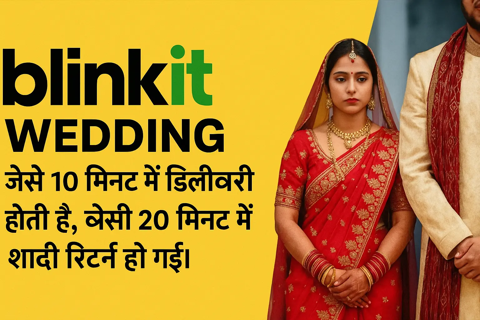 Blinkit Wedding Blinkit Viral Meme Blinkit Shaadi Viral 20 Minute Shaadi Return Meme 10 Minute Delivery Meme India Viral Meme India 2025 Blinkit Marriage Meme